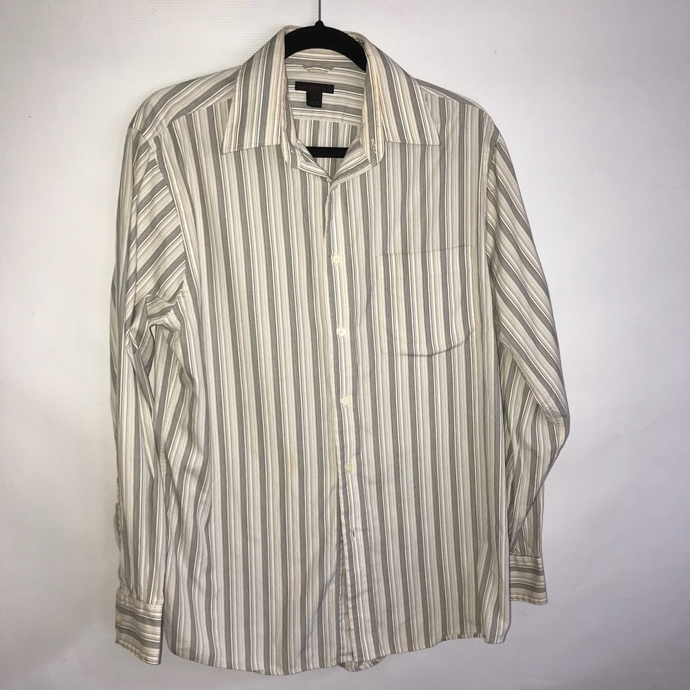 Express casual button up front stripped shirt